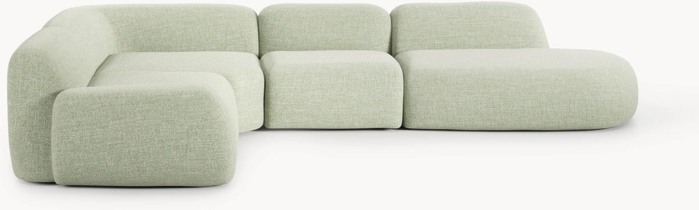 Modulaire bouclé XL hoekbank Wolke met chaise longue