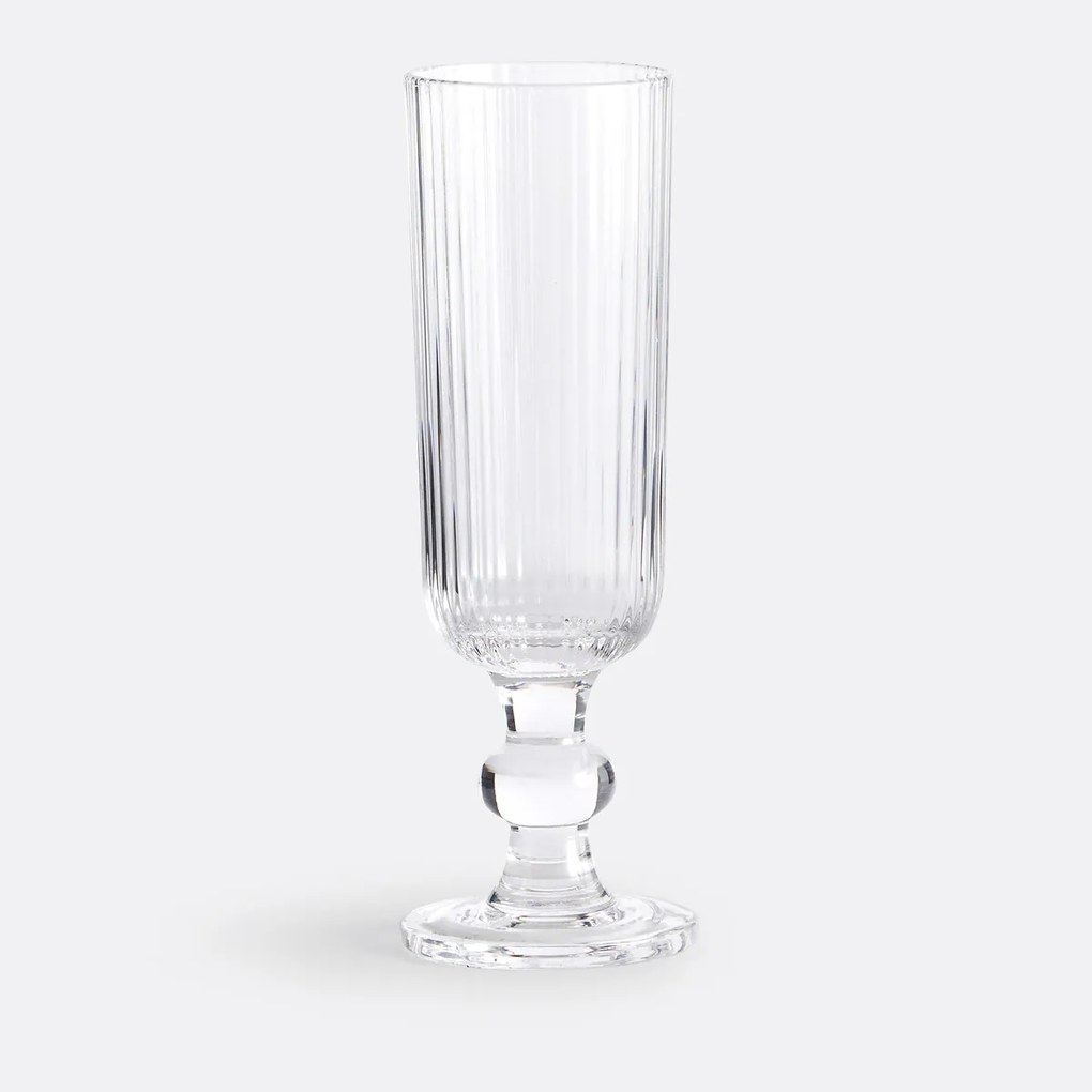 Set van 6 champagneglazen met groeven, Ostri