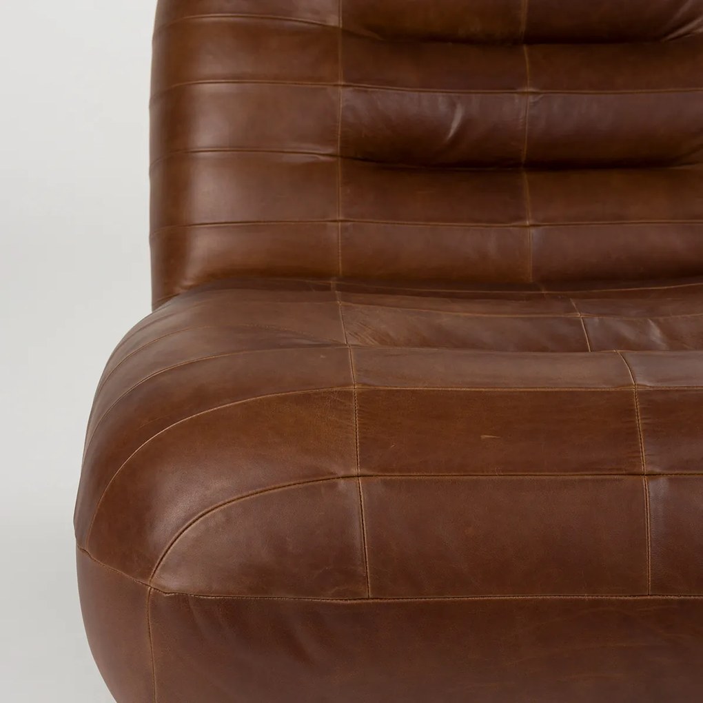 Dutchbone Wyatt Lounge Fauteuil Leer Chocolate