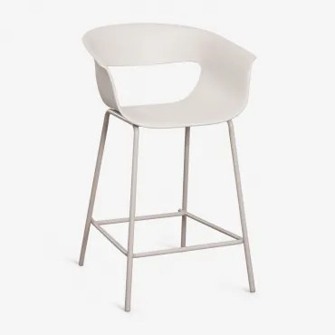 Aluminium Hoge Kruk Van Polypropyleen En Staal Alanys ↑65 Cm & Steen Wit - Sklum