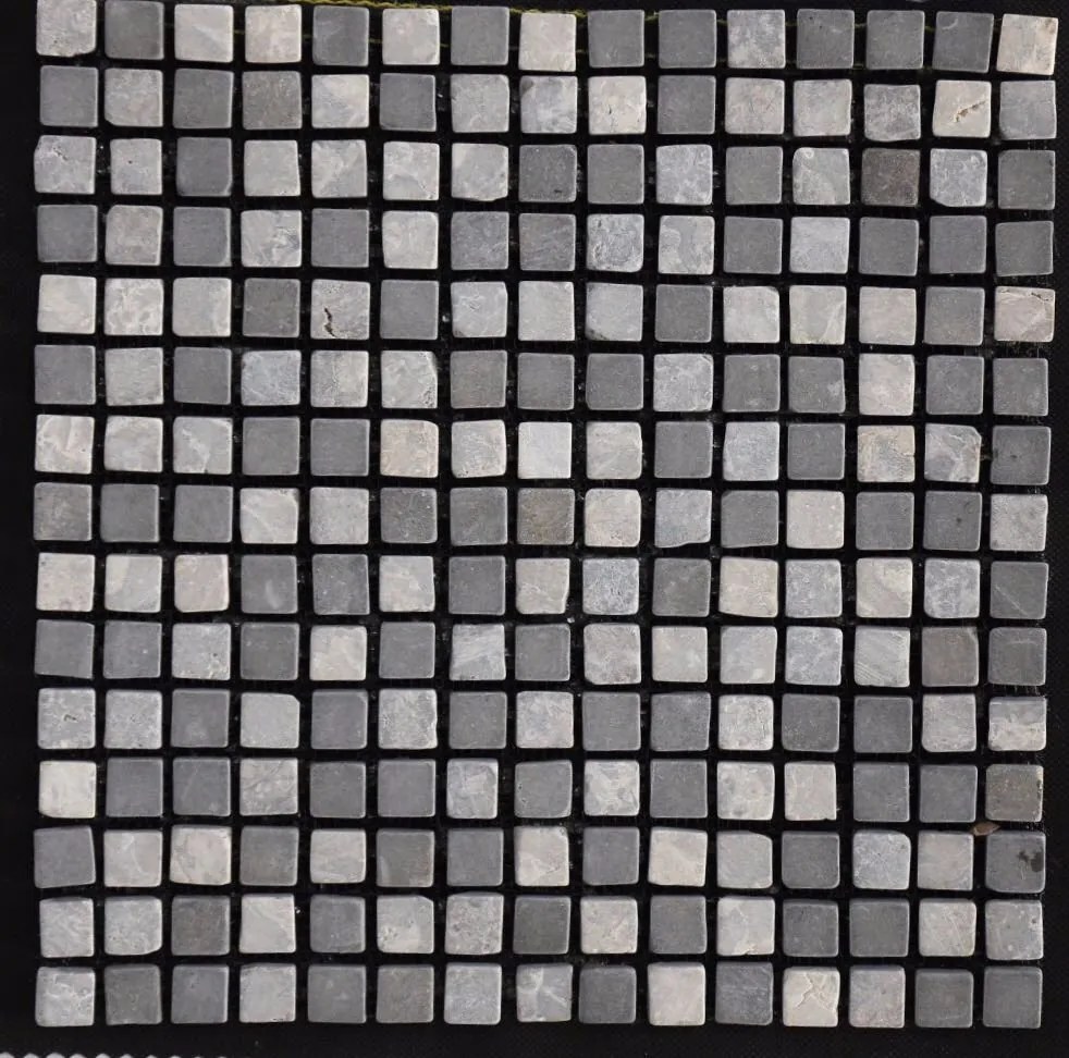 Mozaiek grijs gemixed Marmer 1,5x1,5x1 anticato