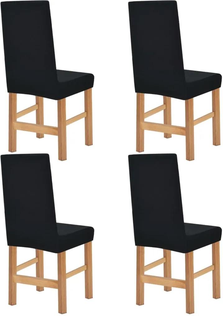 Meubelhoes voor stoel stretch zwart brede streep 4 st