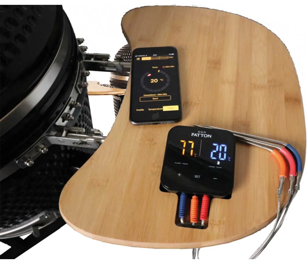 Patton Kamado 21 inch Premium Black incl bluetooth control