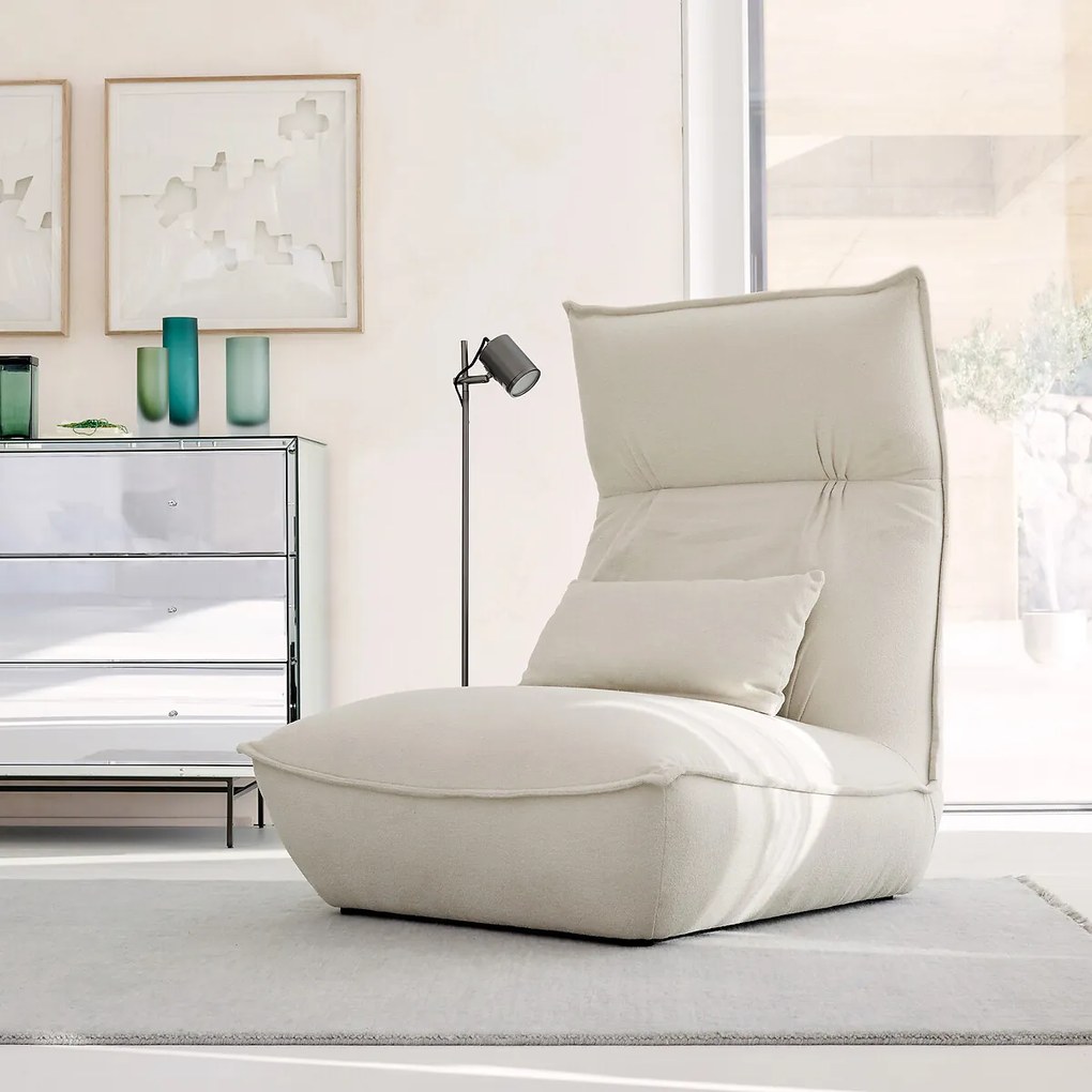 Chenille fauteuil met verstelbare hoofdsteun Paol