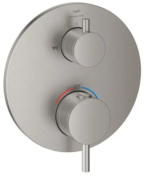 Grohe Atrio thermostatische afdekset met omstel supersteel 24359DC0