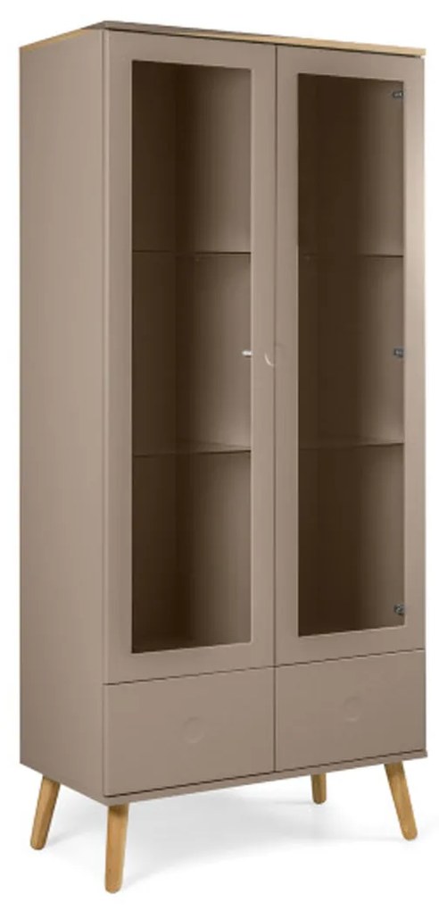 Tenzo Dot Matte Vitrinekast Taupe - 79x43x175cm.