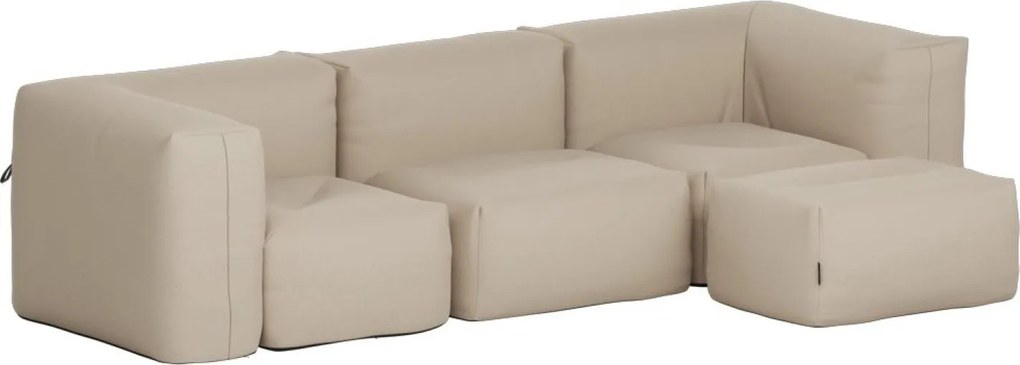 Soft Zitzak Outdoor 3 Seater + Pouf - Bouclé Beige
