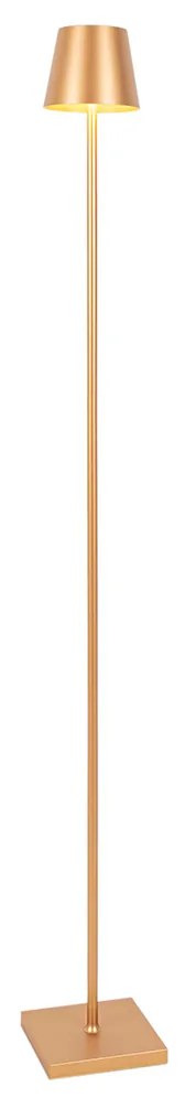 Buiten vloerlamp goud incl. LED met touch dimmer oplaadbaar - Janet Design IP44 Buitenverlichting Lamp