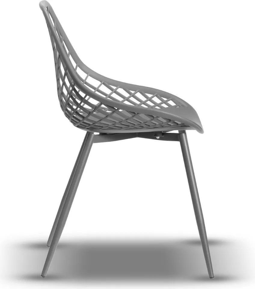 LUGO stoel grijs - modern, opengewerkt, voor keuken / tuin / café