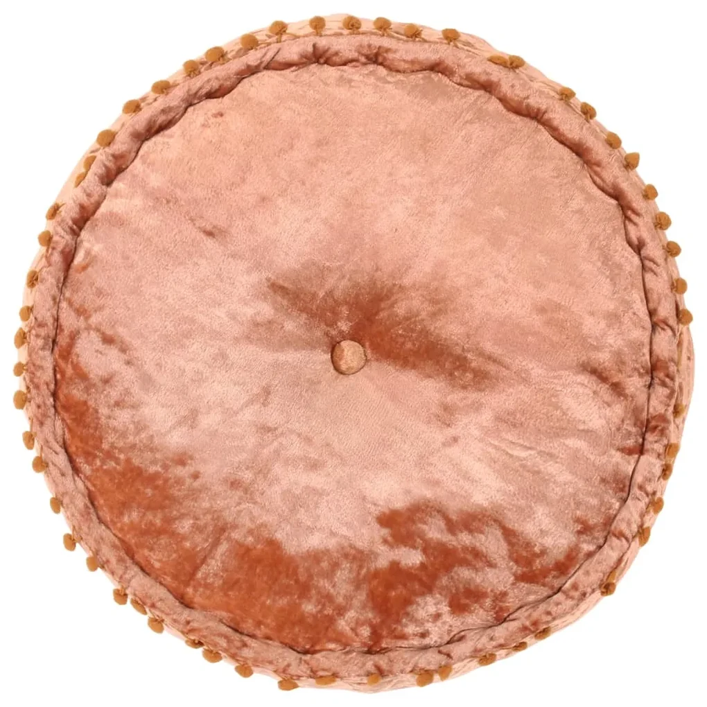 vidaXL Poef rond 40x20 cm fluweel roestkleurig