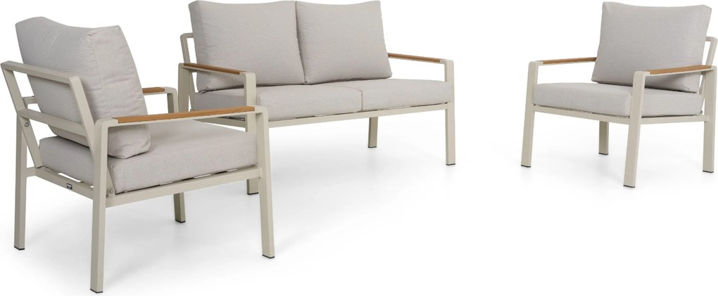 Stoel en Bank Loungeset 4 personen Aluminium Zand/Beige  Domani Furniture Leaf