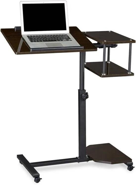 Laptoptafel XL, hoogte verstelbaar, hout, laptop standaard beamertafel zwart