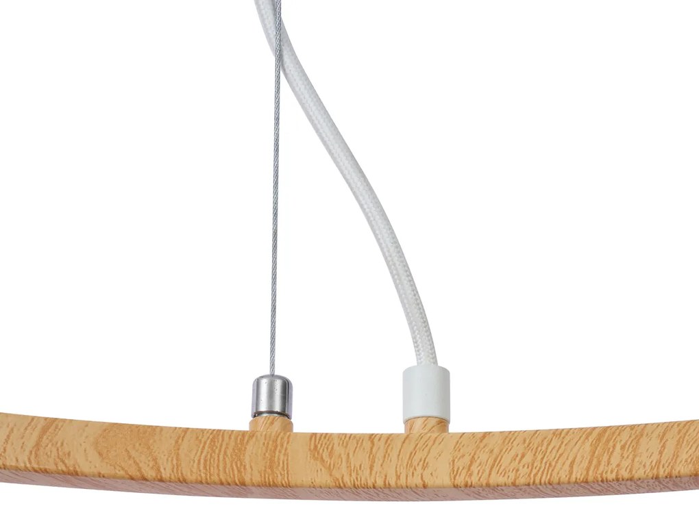 Moderne hanglamp hout print met wit 6-lichts - Jeana Circle