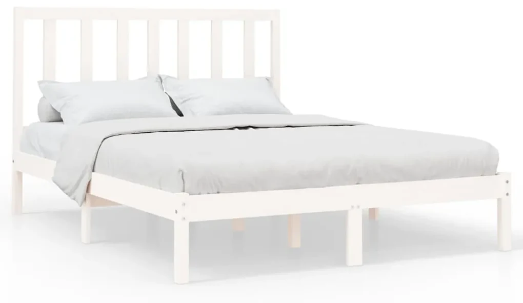 vidaXL Bedframe massief hout wit 120x200 cm
