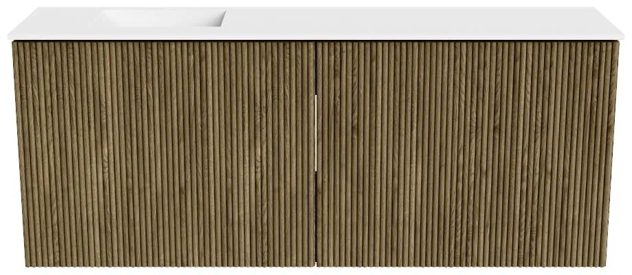 Mondiaz Joya 100cm toiletmeubel dusk met wastafel faye links zonder kraangat talc