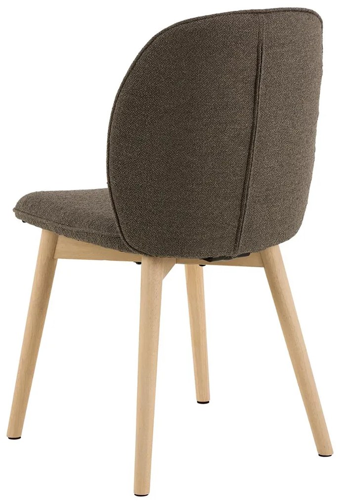 Eetkamerstoel Met Houten Poten Taupe Boucle
