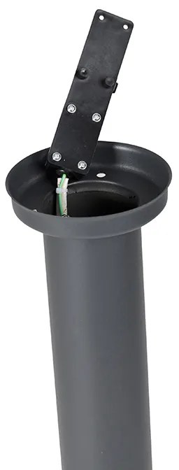 Buitenlamp paal antraciet met opaal 80 cm IP44 - Rox