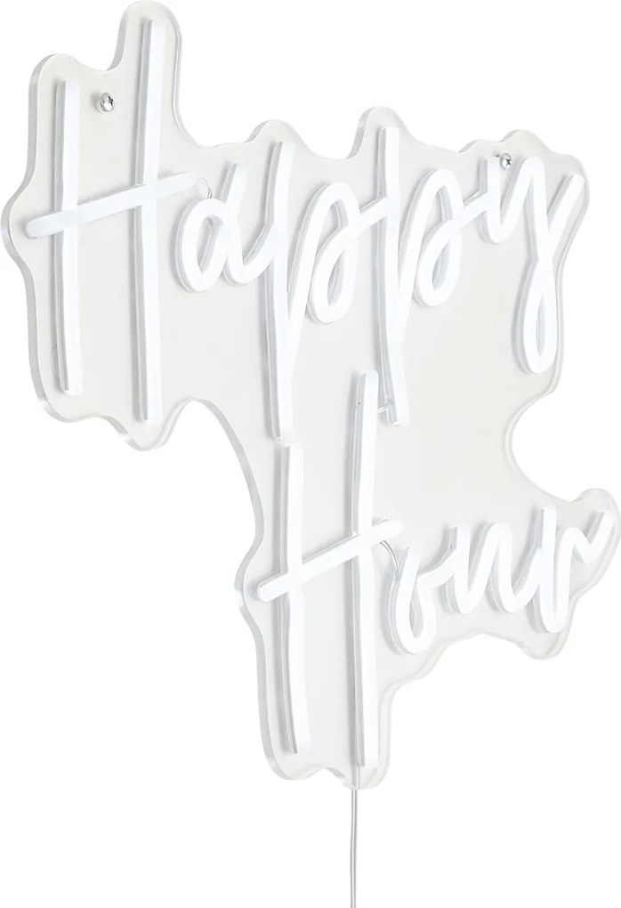 Neon wandlamp wit incl. LED - Happy Hour