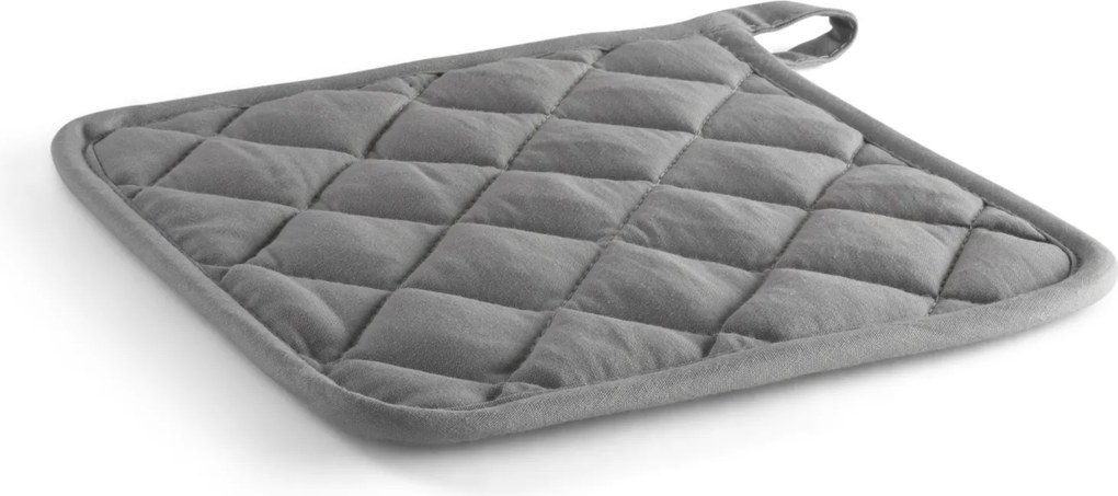 10-delig SET - Pannenlappen 20x20cm - handige ophanglus - 6x antraciet - 4x grijs