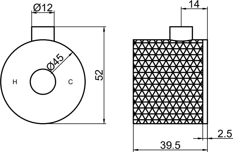 Saniclear Exclusive Curved temperatuurknop voor opbouw thermostaatkranen (SK38380, SK22979 en SK22980)