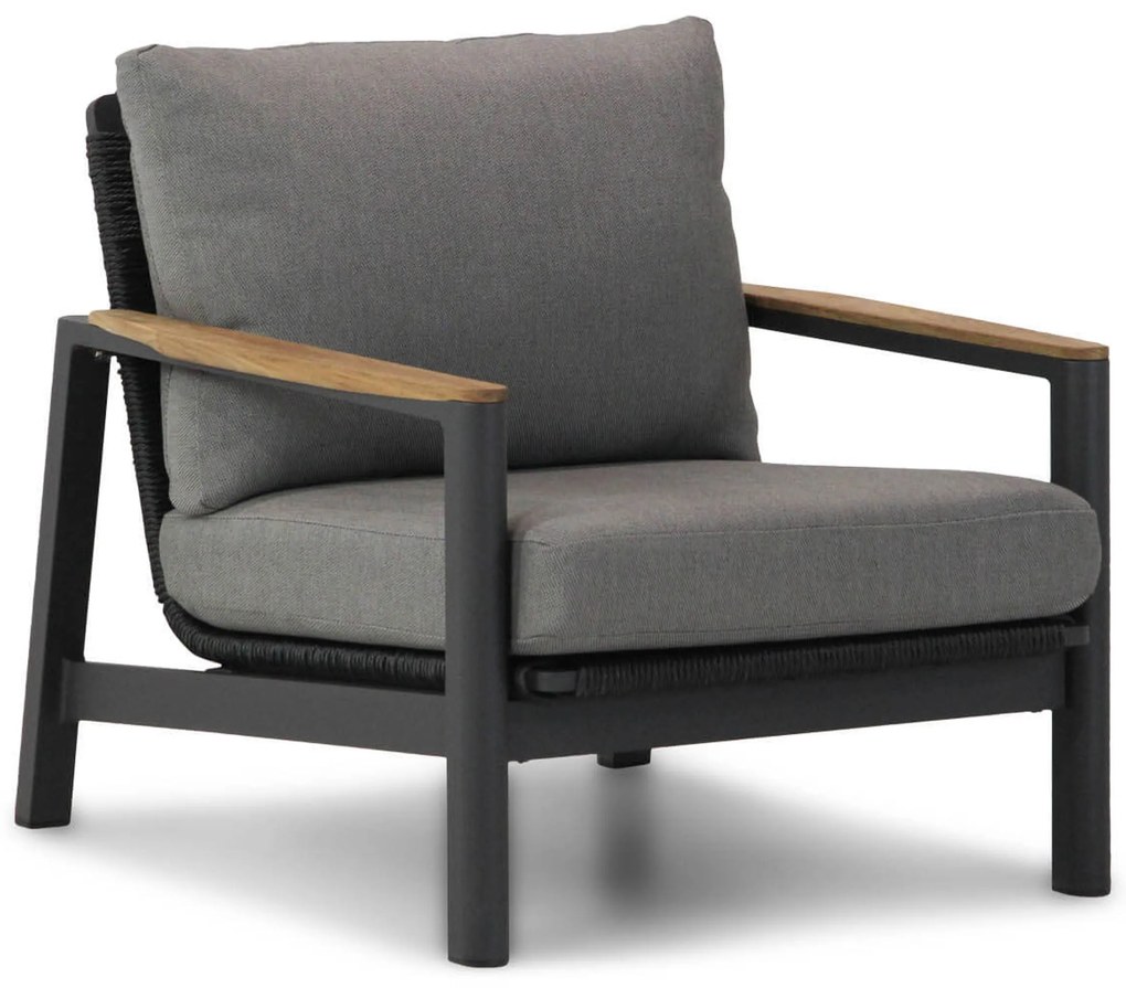 Stoel en Bank Loungeset 5 personen Aluminium/Rope Grijs Coco Ralph/Rimini