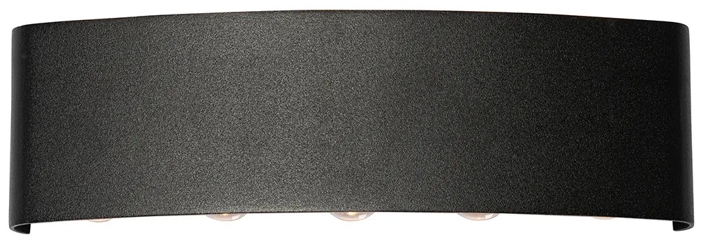 Buiten wandlamp zwart incl. LED 10-lichts IP54 - Silly