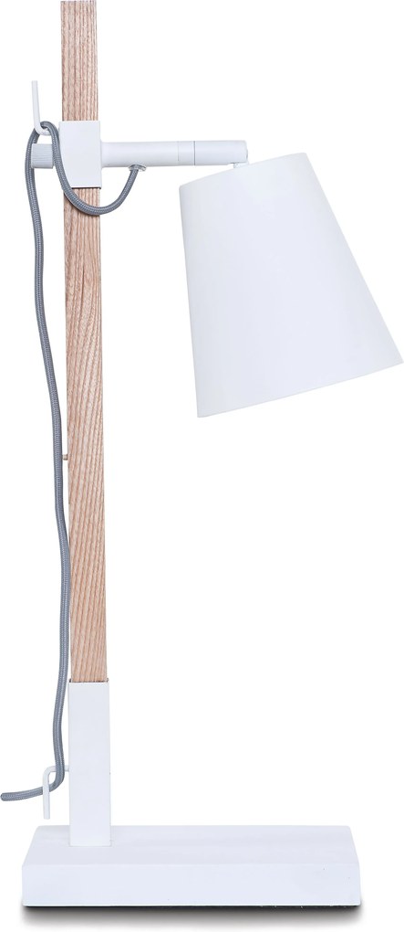 It's About Romi | Tafellamp Sydney lengte 30 cm x breedte 30 cm x hoogte 54 cm wit tafellampen ijzer, essenhout tafellampen | NADUVI outlet