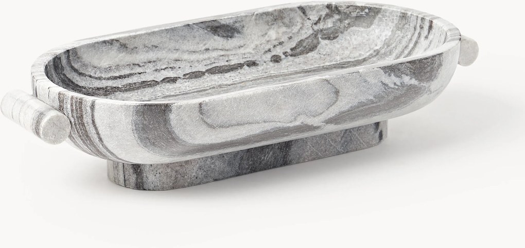 Decoratieve schaal Fossil van marmer, B 46 cm