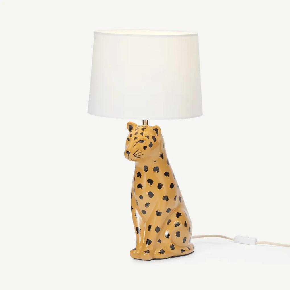 Raja Leopard Ceramic tafellamp, bruin