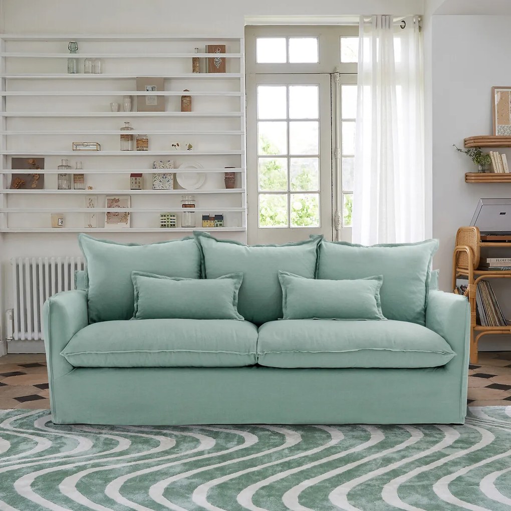 Bank, 2-, 3-, 4- of 5-zits, afneembare hoezen, gekreukt linnen, Odna