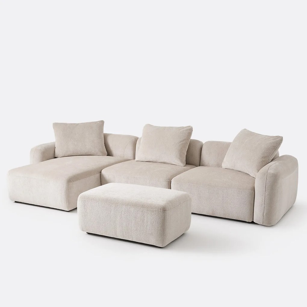 Rechthoekig element voor modulaire sofa, in jacquard chenille, AMAD