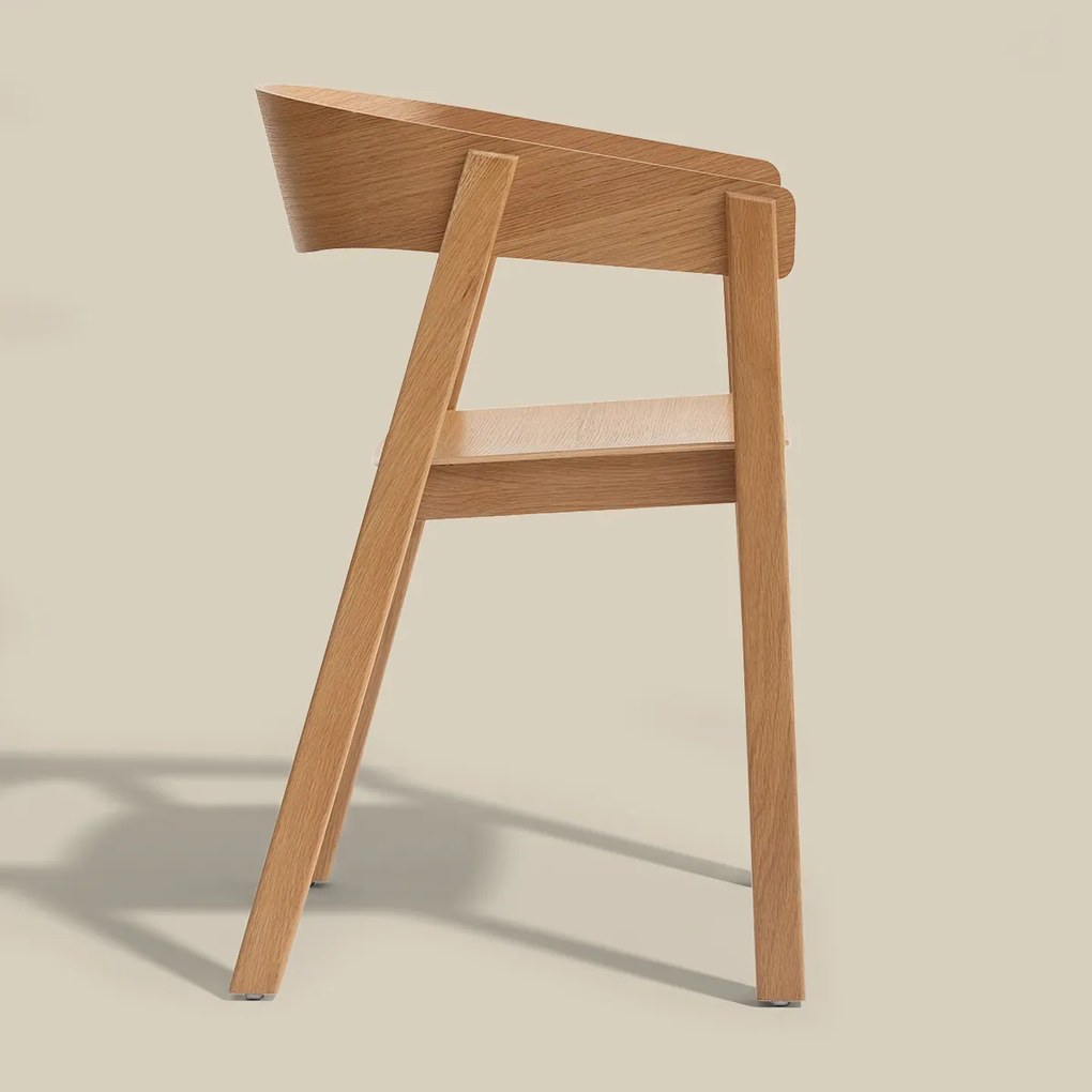 Eiken Stoel Van Gebogen Hout