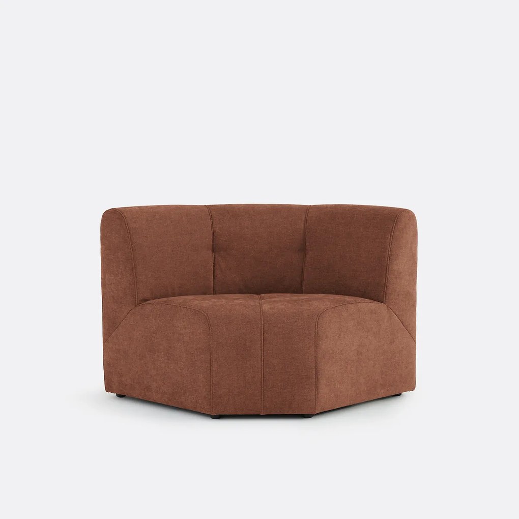 1-zits modulaire hoektafel fauteuil van fijn chenille, ANETA
