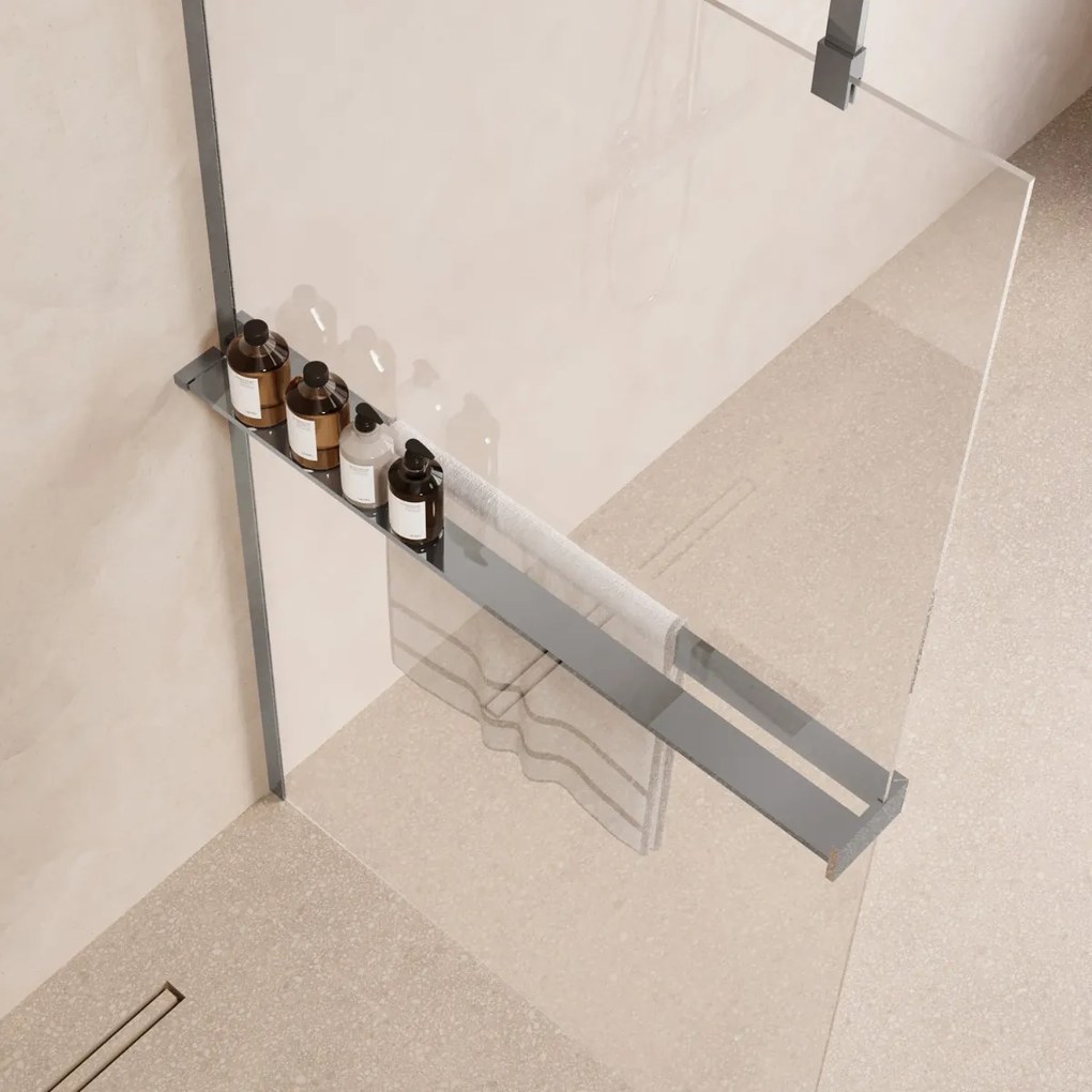 Saniclear Pure handdoekhouder voor glaswand 120cm chroom