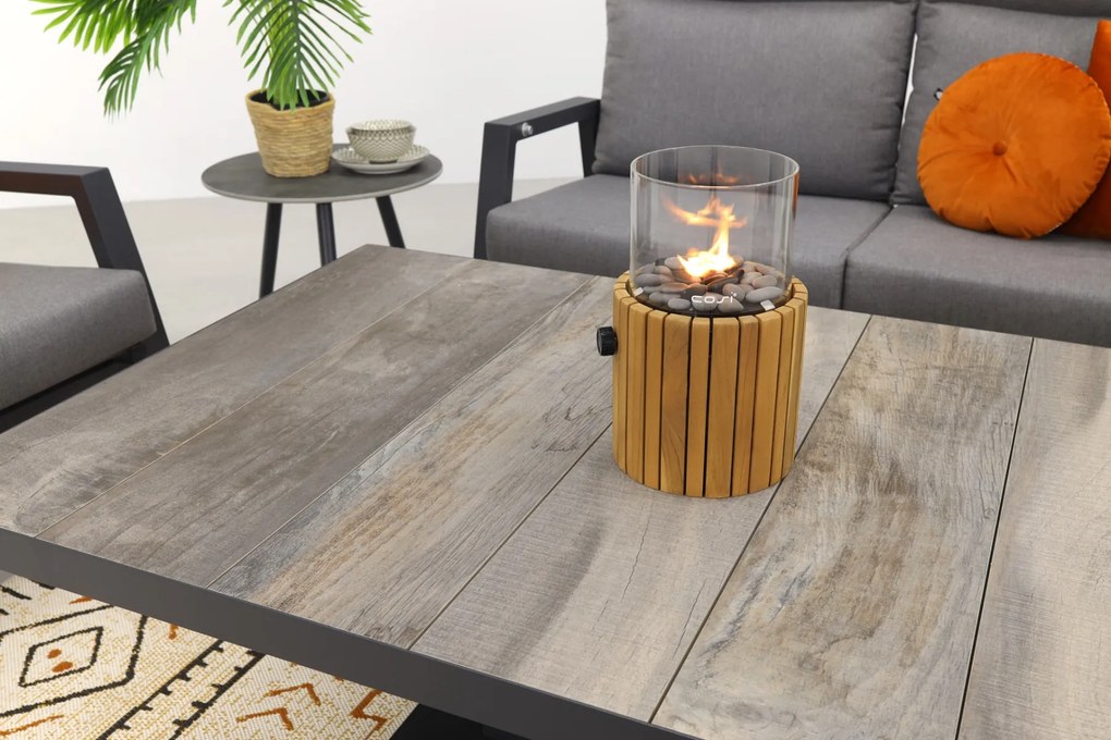 Azoren/Jersey stoel-bank loungeset 4-delig verstelbaar - Antraciet OP=OP