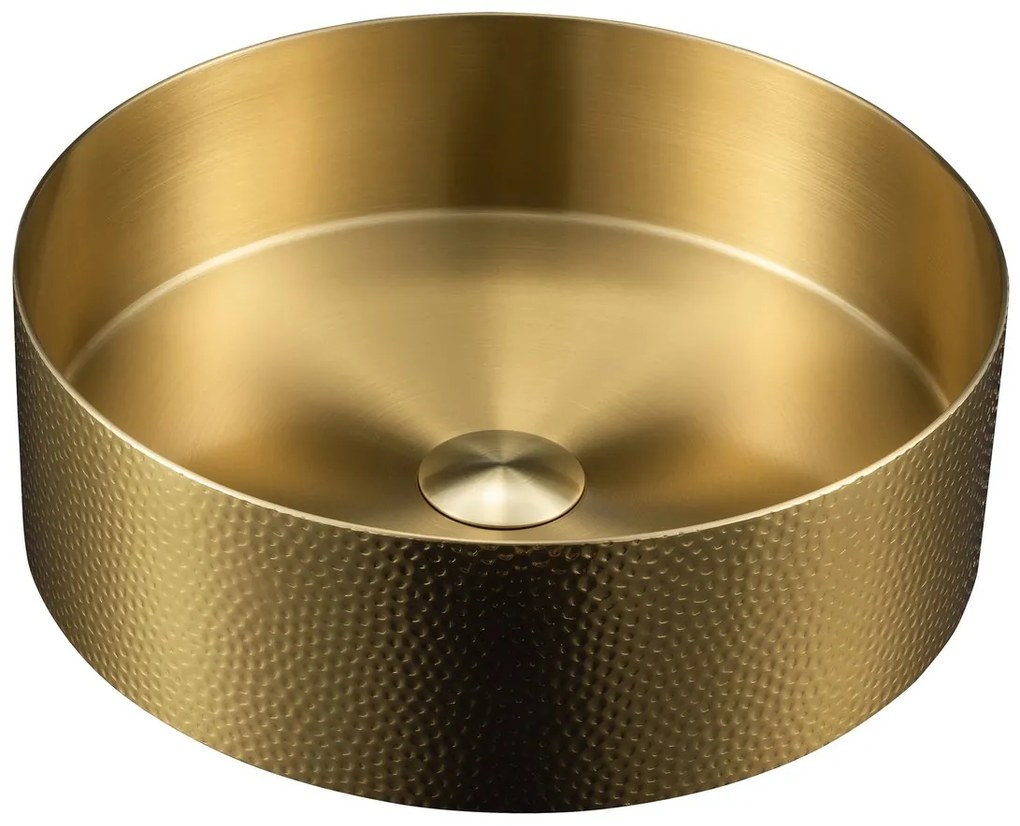 Sapho Aurum waskom rond 38cm goud mat met structuur