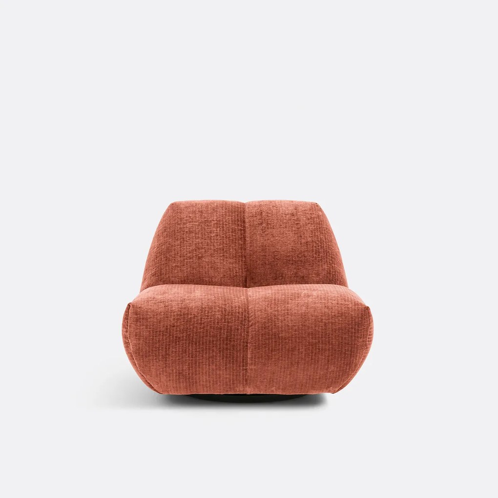 Draaibare fauteuil, vintage ribfluweel, Nuria