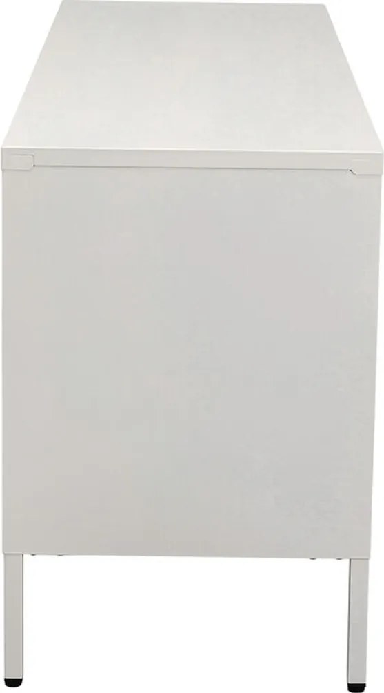 Tv-meubel Met Ribbelglas Off White - 120x40x60cm.
