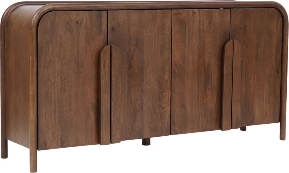 Design Dressoir Hout Met Ronde Hoeken - 160x40x80cm.