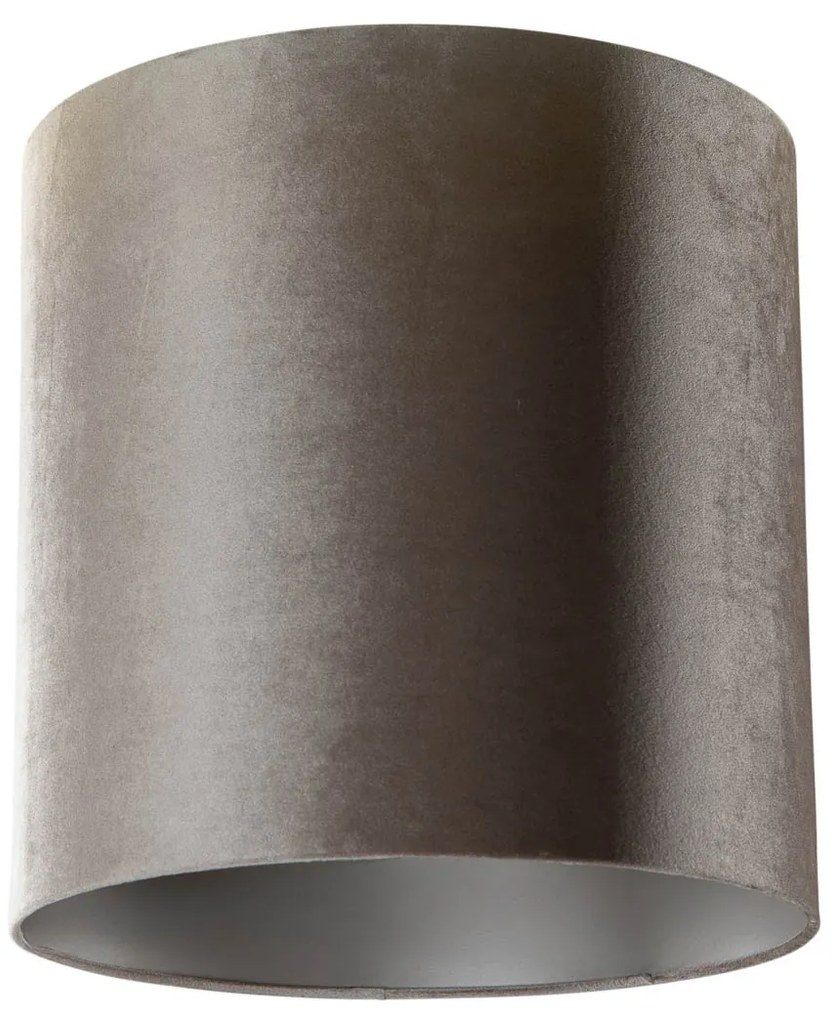 Velours lampenkap taupe cilinder 40/40/40 Klassiek / Antiek