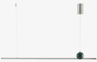 Led Lineaire Hanglamp 100 Cm Van Natuursteen En Ijzer Lanuvio Groen Marmer Udaipur - Sklum
