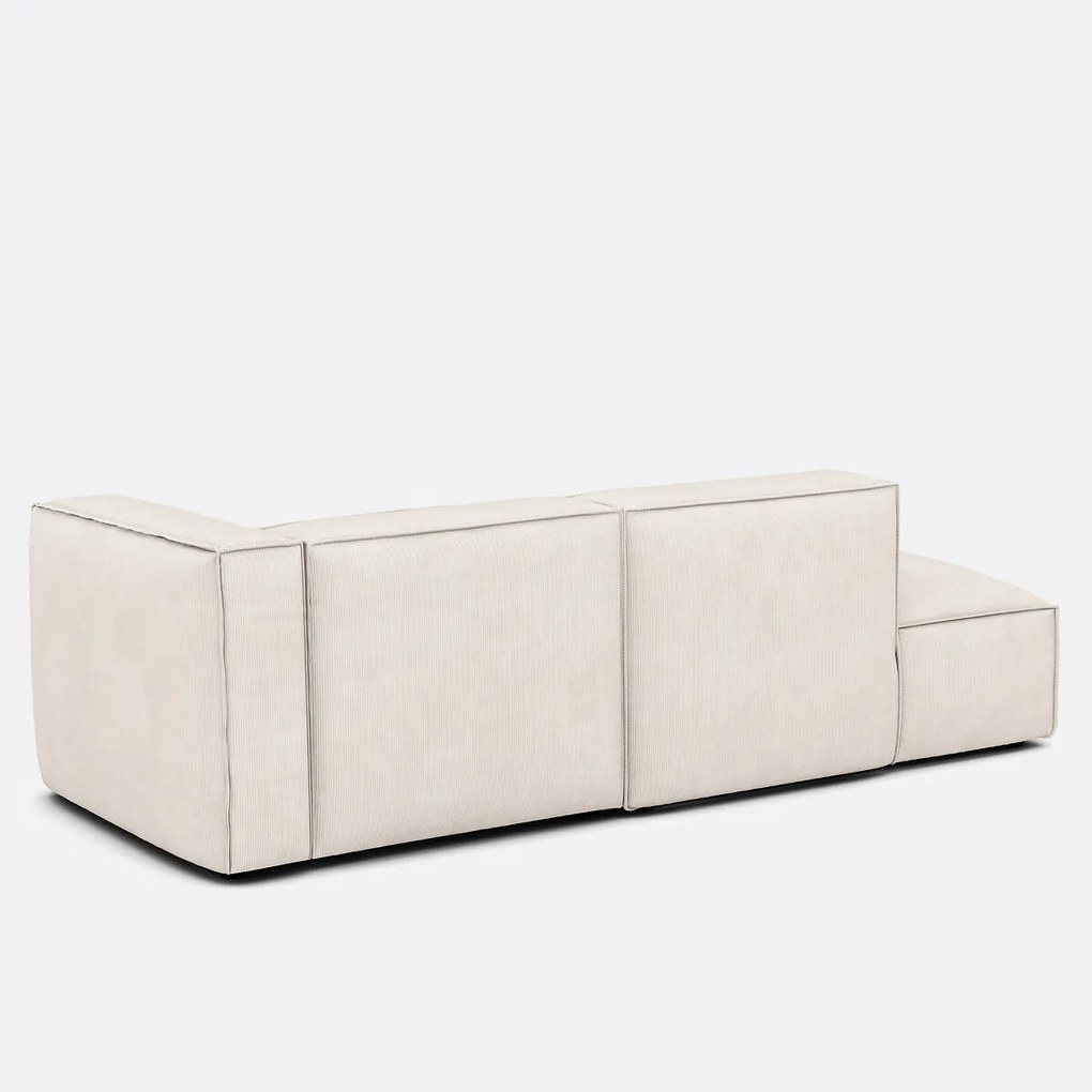 Modulaire hoekbank rechts in ribfluweel, SEVEN