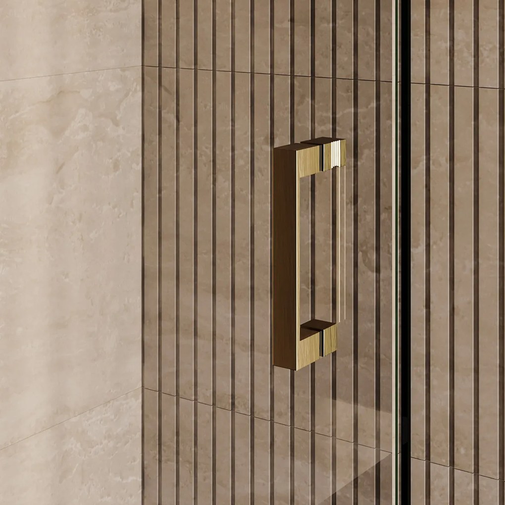 Brauer Void profielloze nisdeur 200cm met draaideur 70cm aan muur messing geborsteld PVD