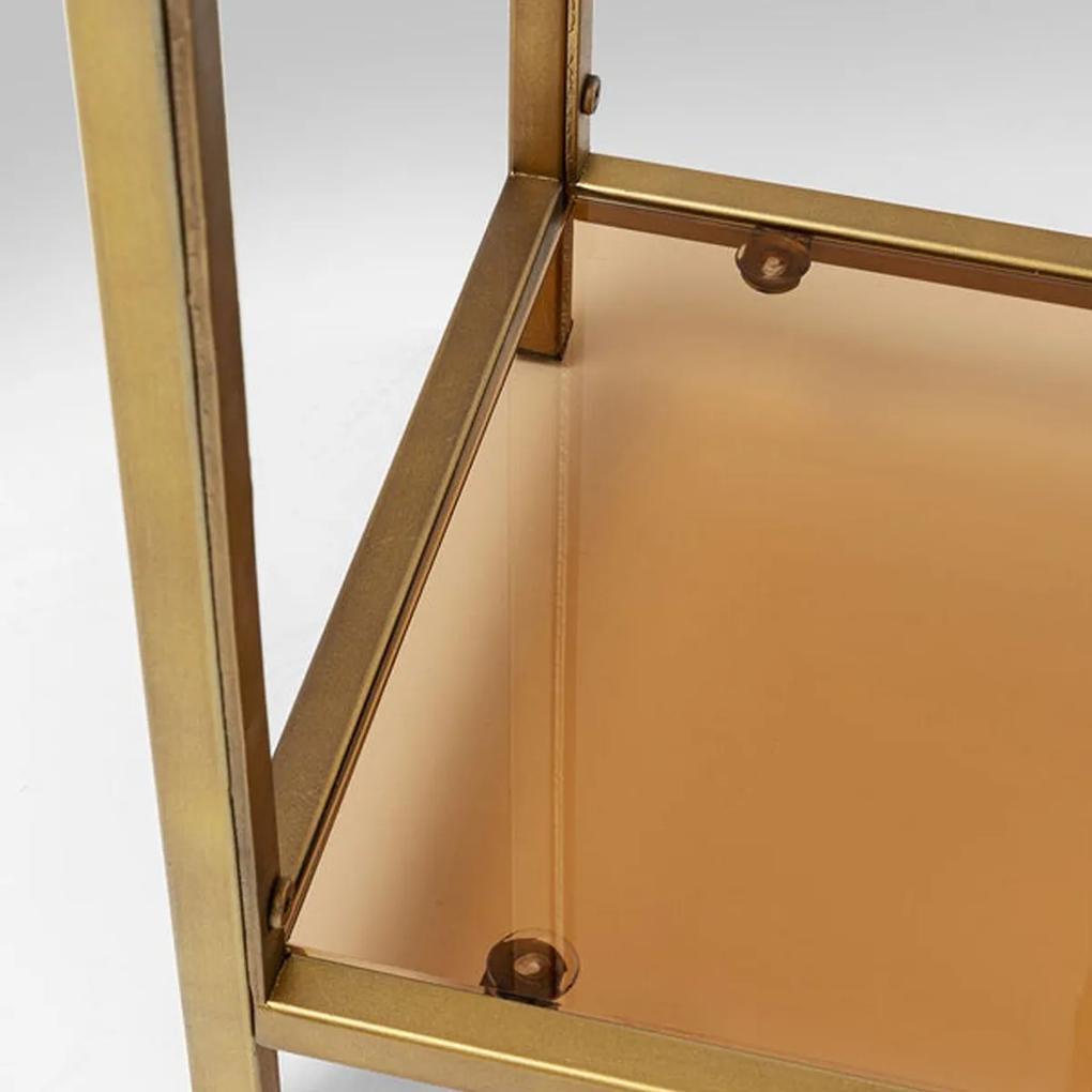 Kare Design Loft Gold Smal Laag Wandrek Staal Met Glas Goud - 60x30x100cm.