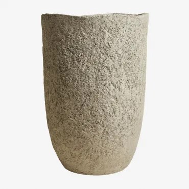 Buitenbloempot Van Cement Nuria Ø35 Cm - ↑55 Cm & Zandbruin - Sklum