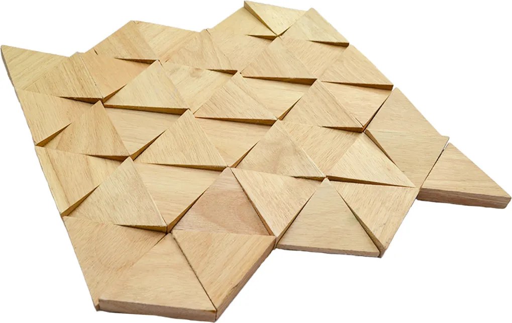 3D Houten Wandpaneel | Rubberwood Compact | 28×30 cm | Wanddecoratie