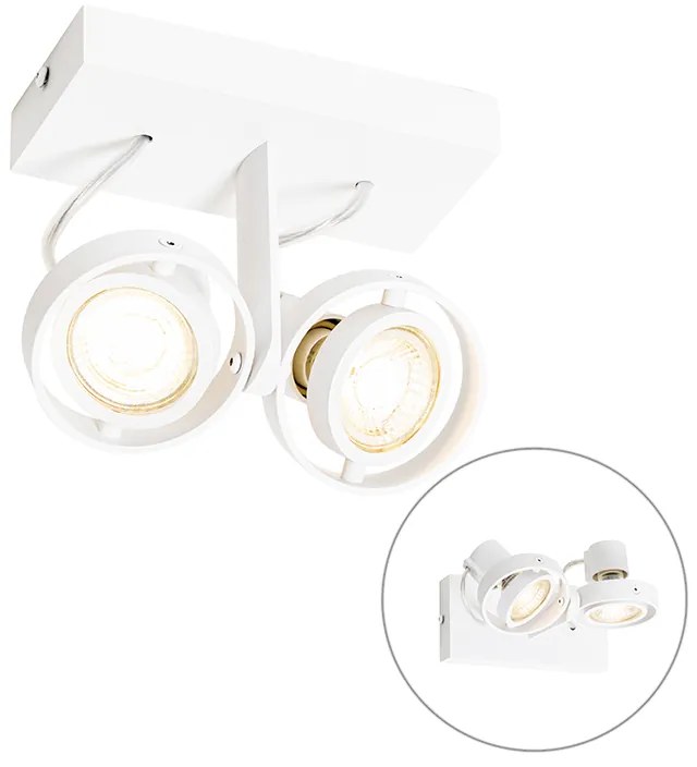 Moderne plafondSpot / Opbouwspot / Plafondspot wit 2-lichts GU10 50mm - Master Modern GU10 Binnenverlichting Lamp