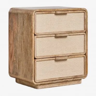 Set Van 2 Nachtkastjes 50x35 Cm Van Mangohout, Mdf En Jute Abrams Mangohout - Sklum