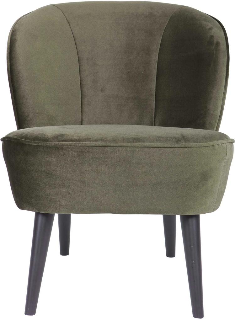 WOOOD Exclusive Sara fauteuil Fluweel warm groen