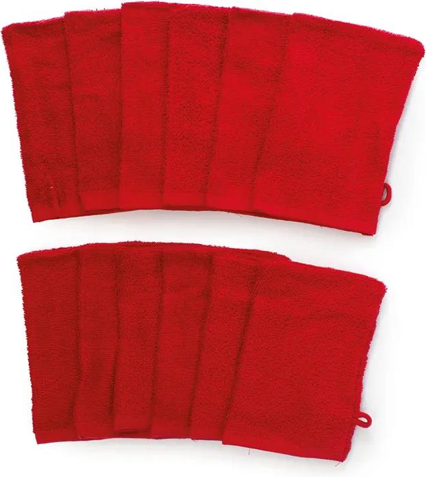 The One Towelling 12-PACK: Washandjes - 16 x 21 cm - Rood